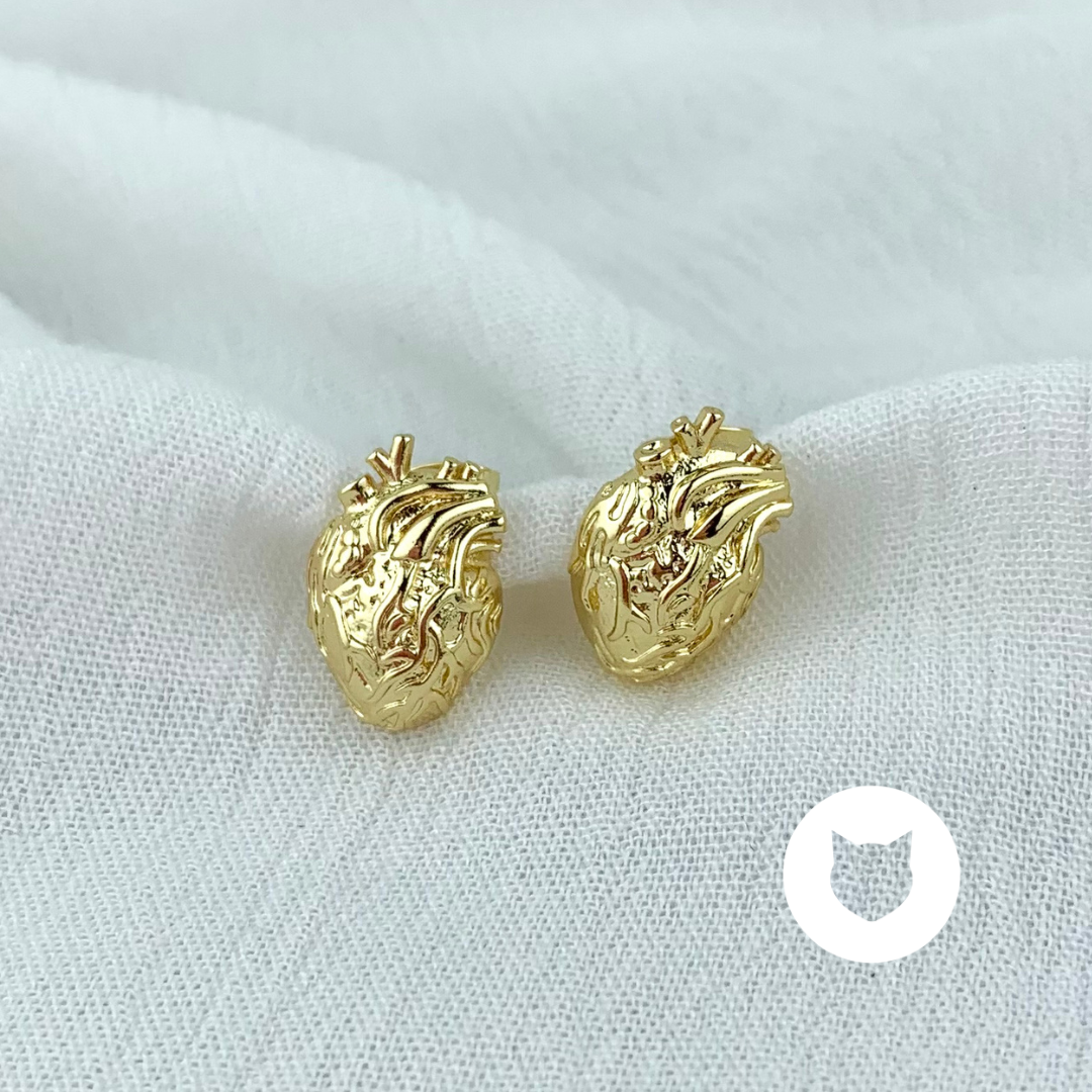 ​​ARETES DE BAÑO DE ORO CORAZÓN AR2639G30