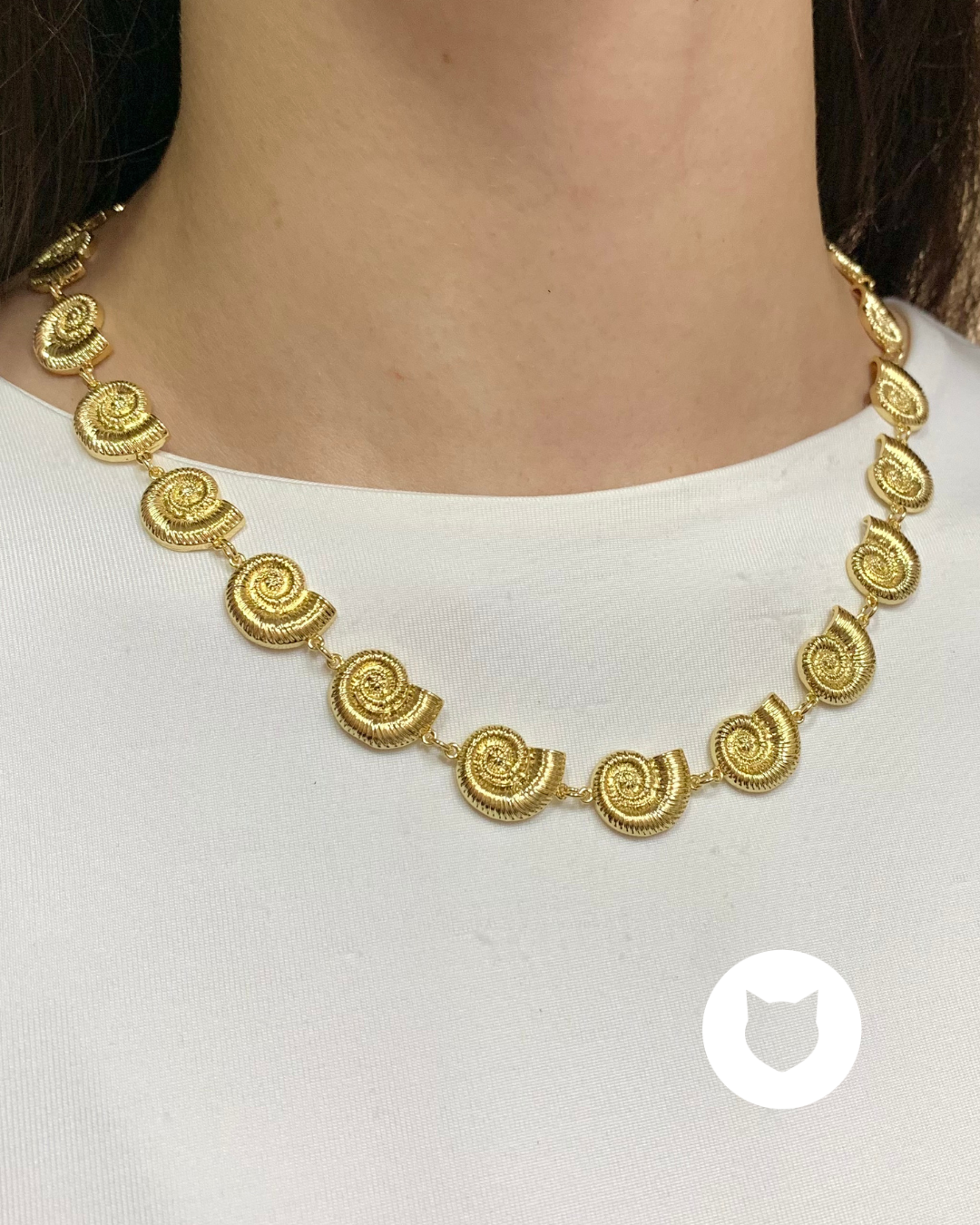 COLLAR DE BAÑO DE ORO CARACOLES CO1744G30