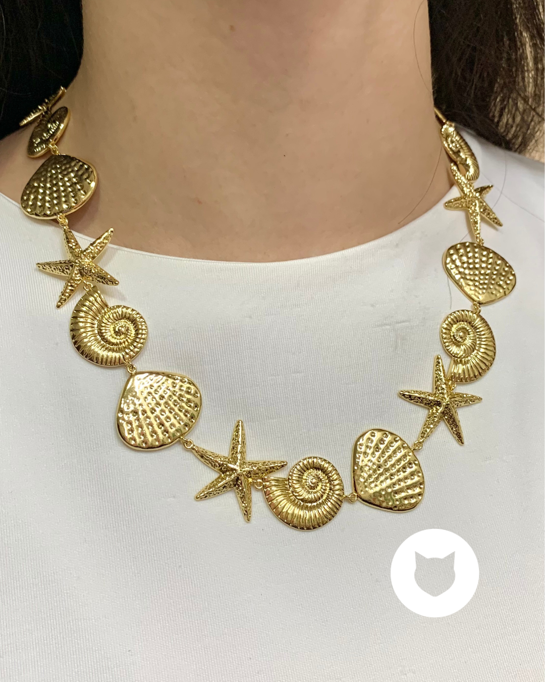 COLLAR DE BAÑO DE ORO FORMAS MARINAS CO1748G30