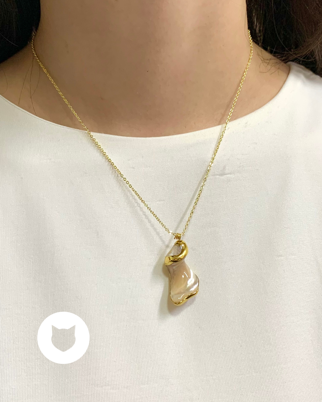 COLLAR DE BAÑO DE ORO CON MADRE PERLA CO1756G34
