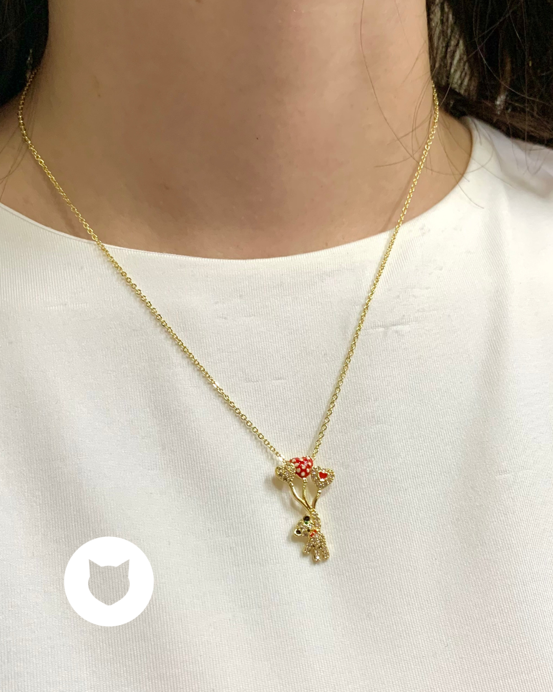 ​COLLAR DE BAÑO DE ORO Y CRISTALES OSO CO1758G34