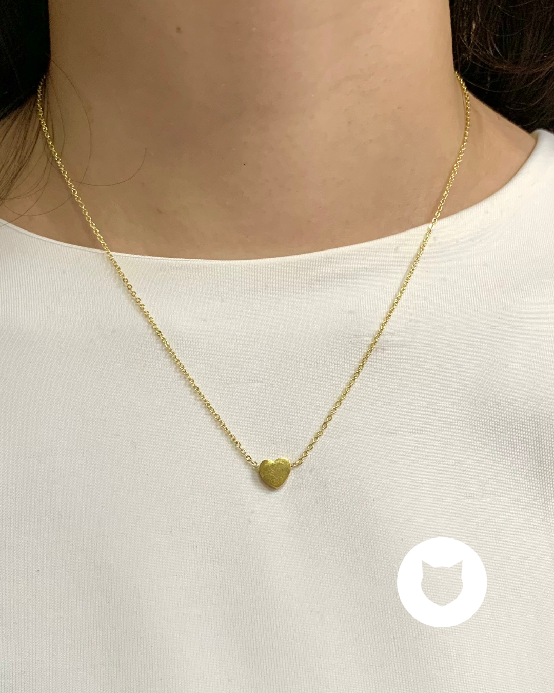 ​COLLAR DE BAÑO DE ORO Y CORAZÓN DE ACERO INOXIDABLE CO1761G38