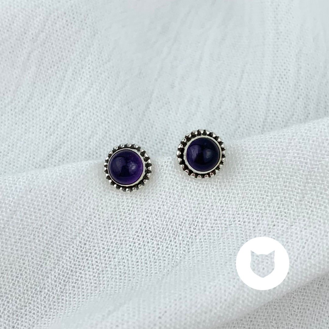 ARETES DE PLATA 925 Y AMATISTA AR2644L28