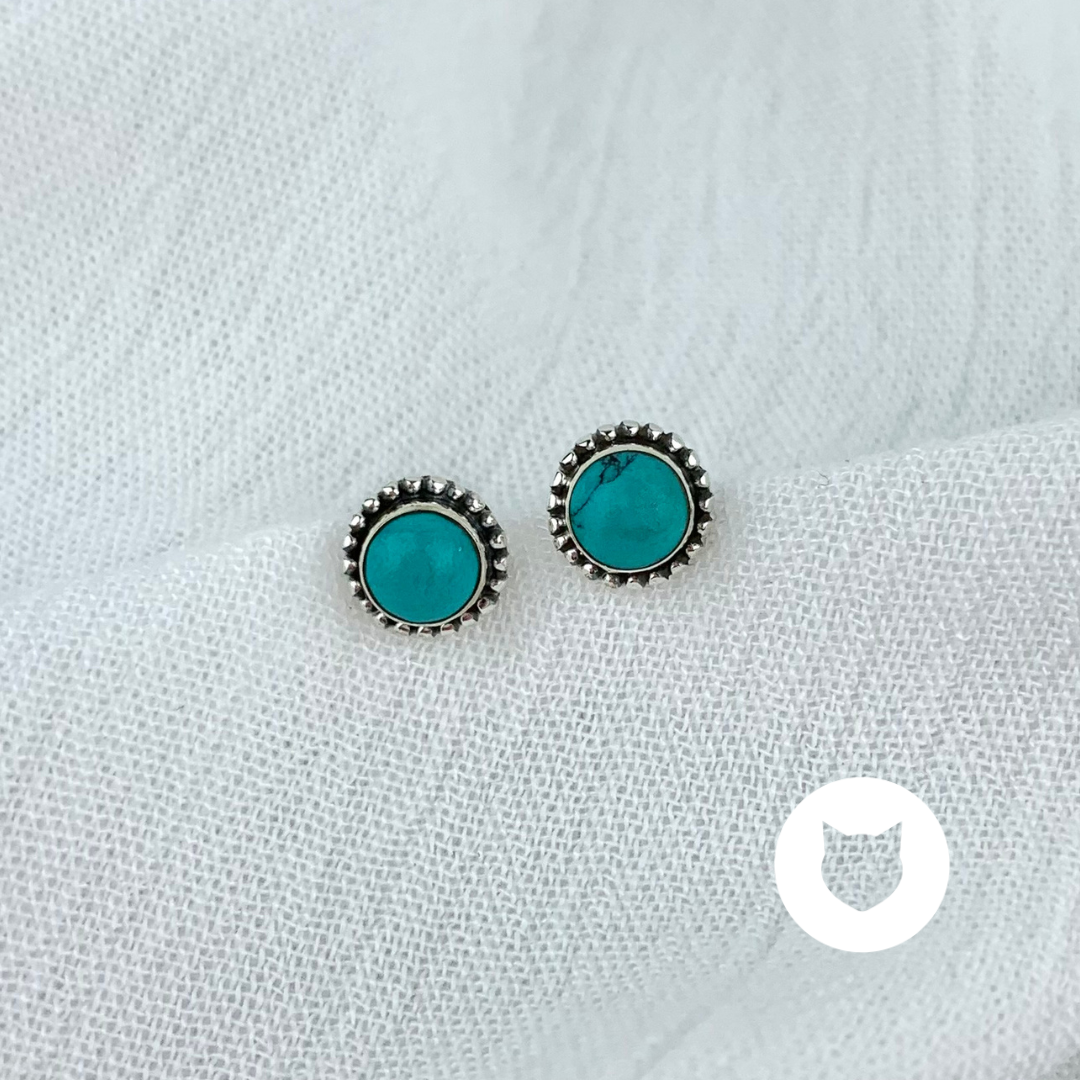 ​ARETES DE PLATA 925 Y TURQUESA AR2645L28