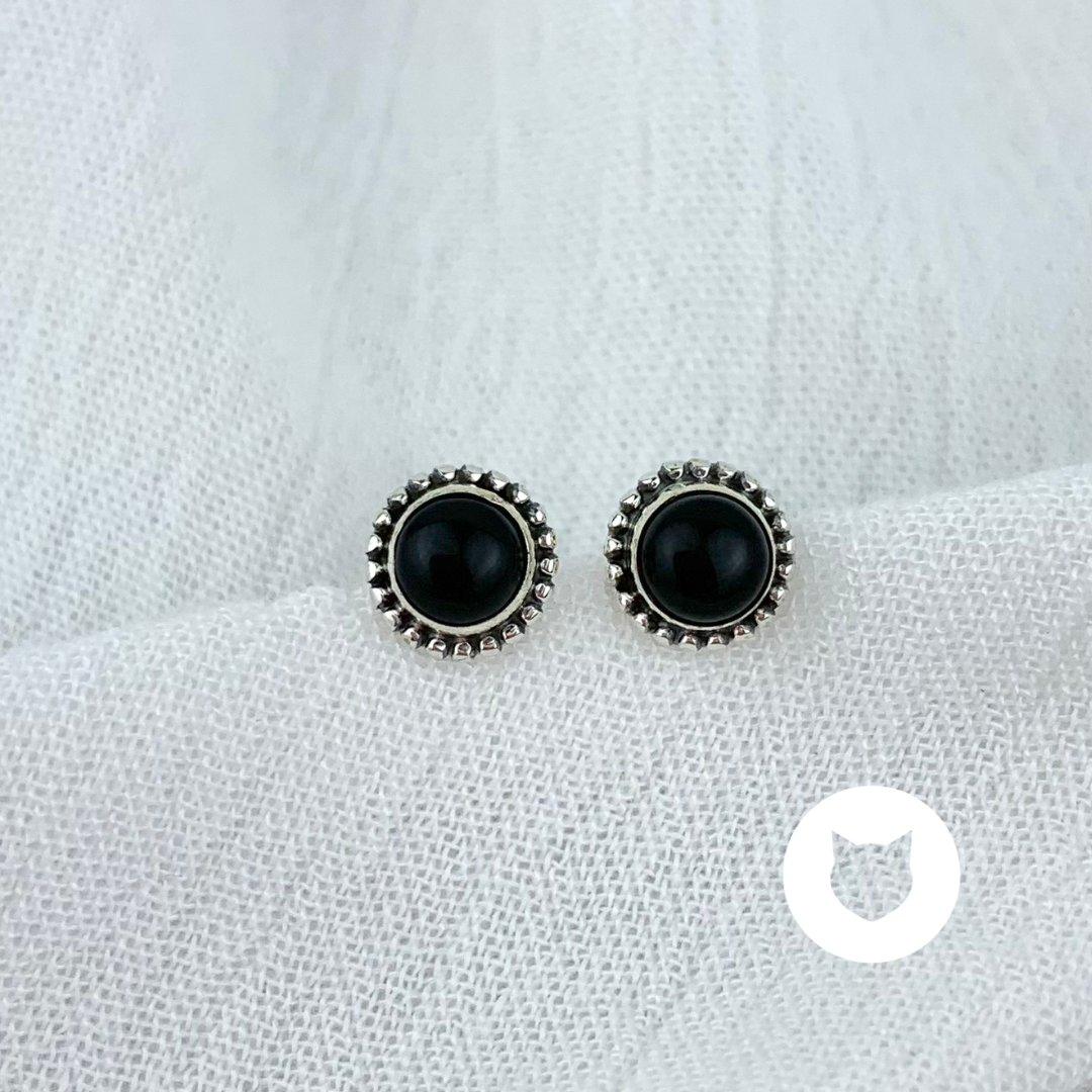 ​ARETES DE PLATA 925 Y ÓNIX AR2648L28