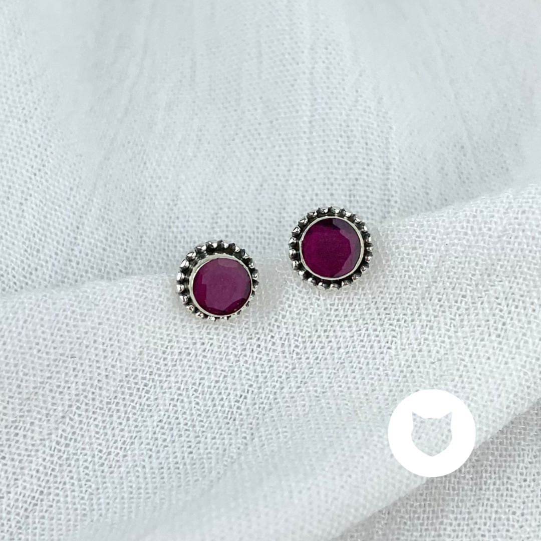 ​ARETES DE PLATA 925 Y RAÍZ DE RUBI AR2651L28