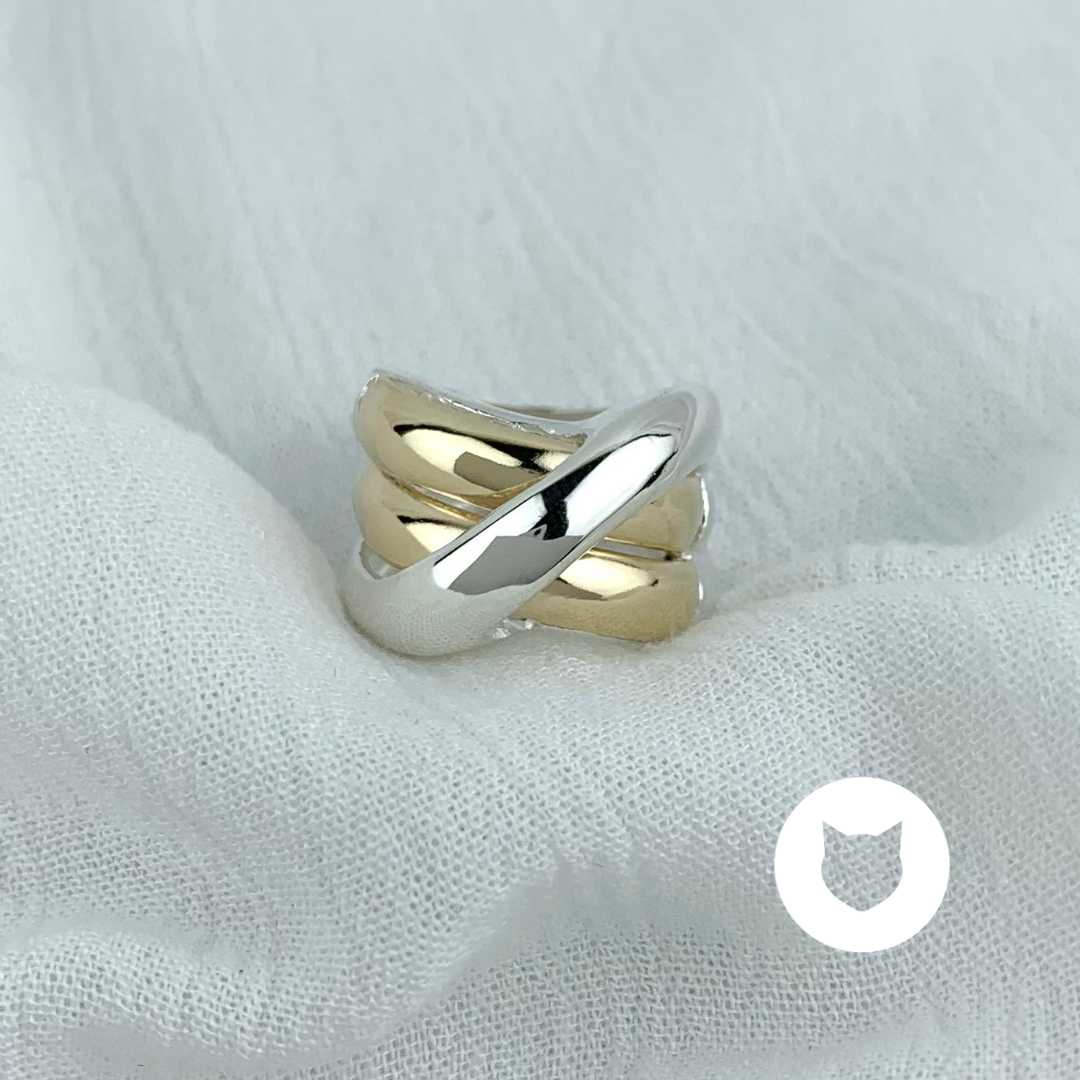 ANILLO DE PLATA 925 CON ORO DE 10K  AN3518L23