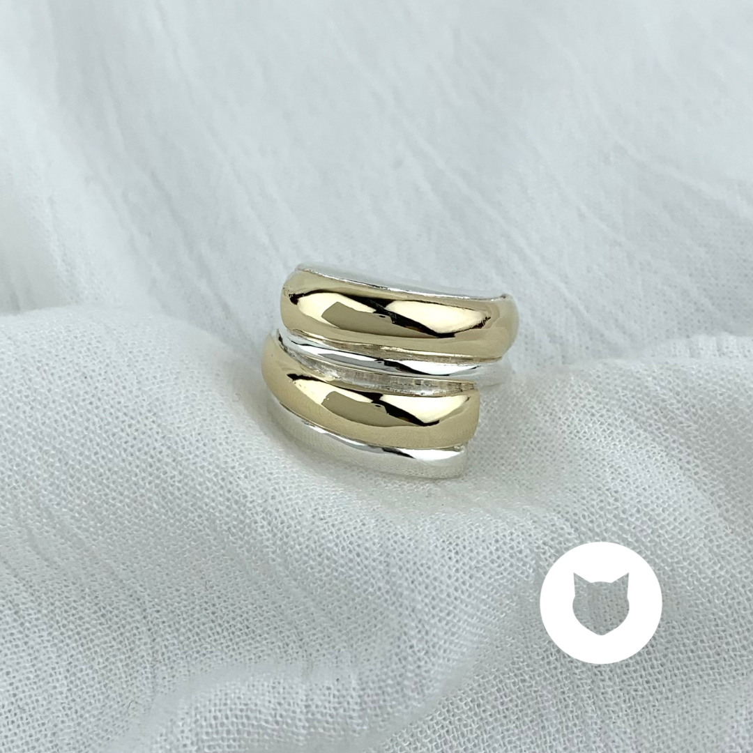 ANILLO DE PLATA 925 CON ORO DE 10K AN3519L23