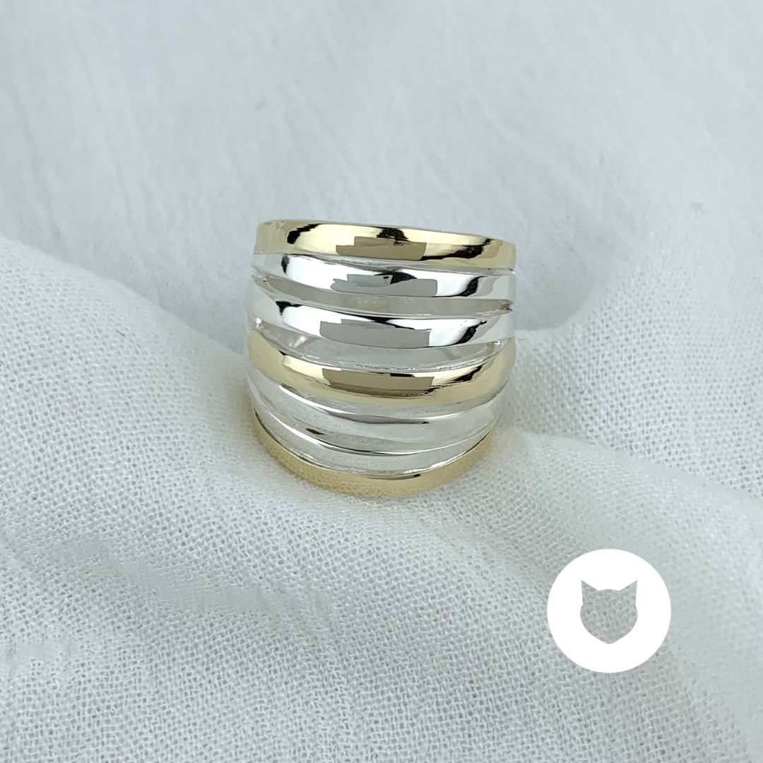 ANILLO DE PLATA 925 CON ORO DE 10K AN3525L23