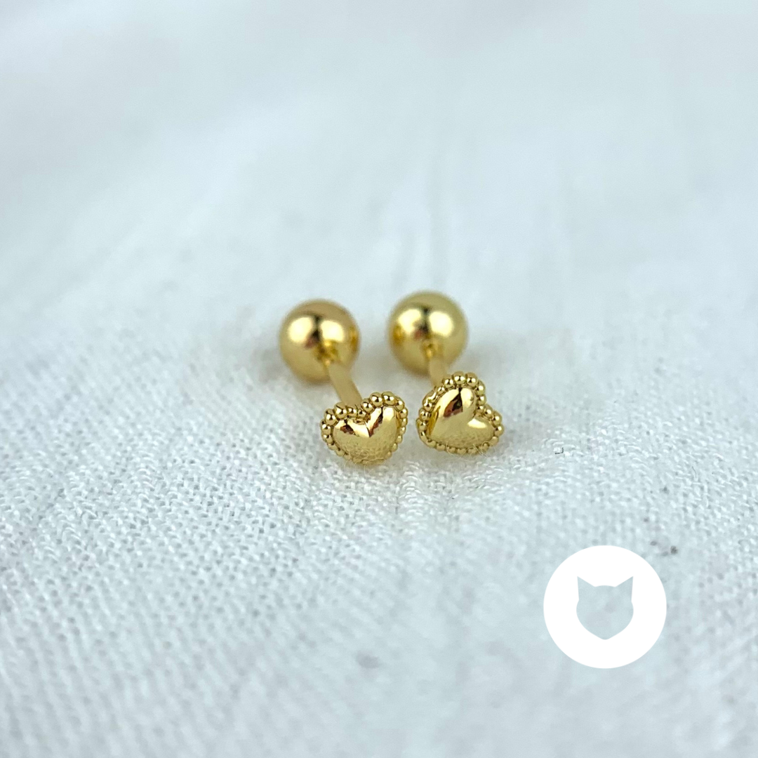 ARETES DE BAÑO DE ORO CORAZÓN AB0456G30