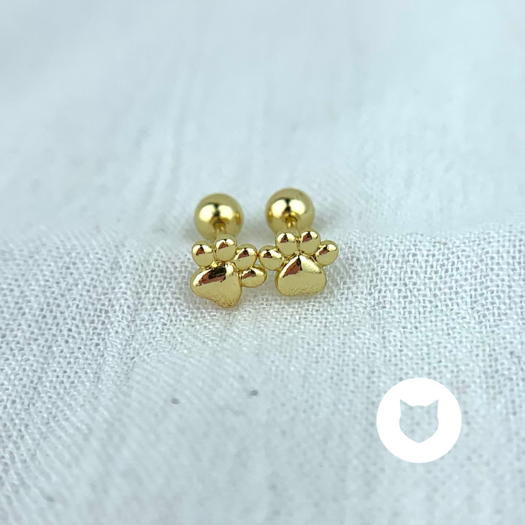 ARETES DE BAÑO DE ORO HUELLA DE PERRITO AB0457G30