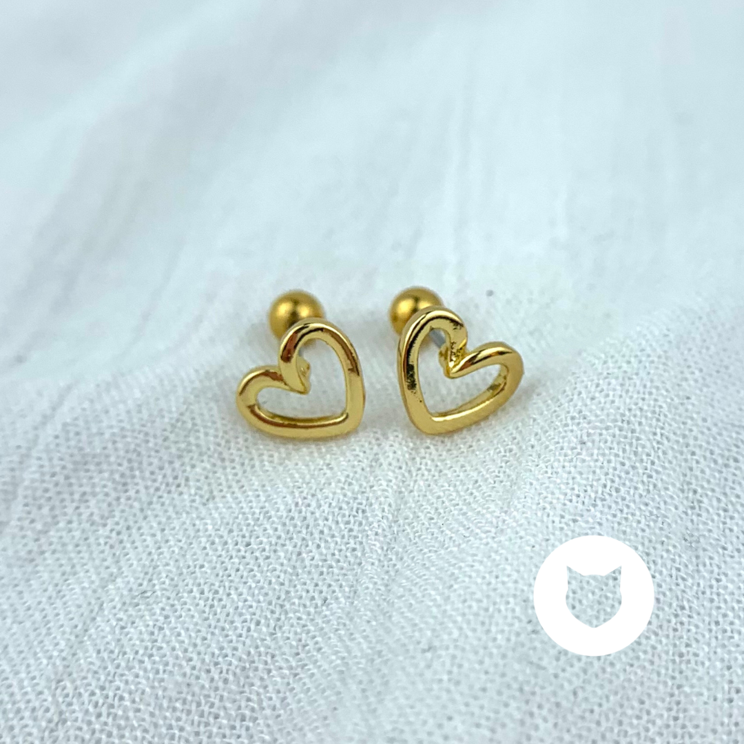 ARETES DE ACERO INOXIDABLE CORAZÓN AB0460G33