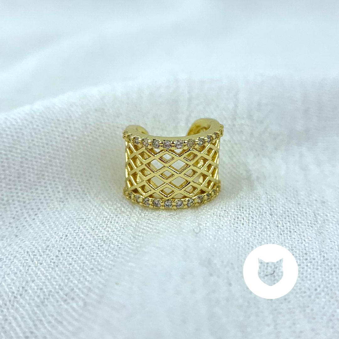 EARCUFF DE BRONCE Y CRISTALES  AB0669G40