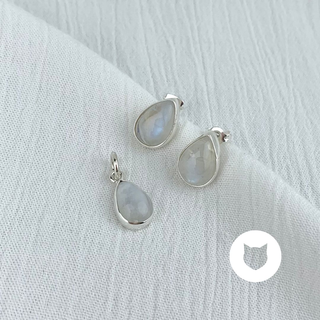 SET DE PLATA 925 Y PIEDRA LUNA SE1028M38