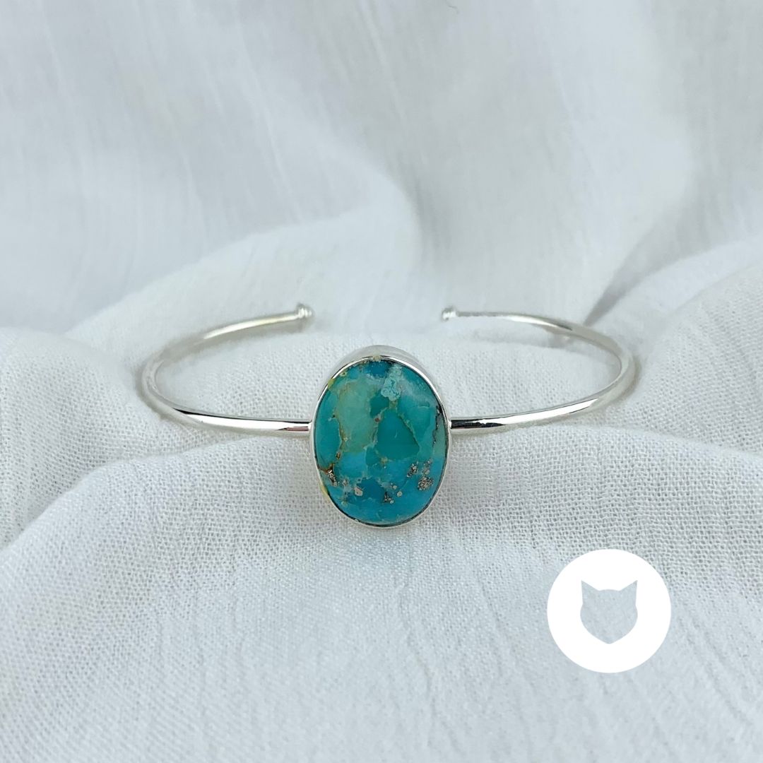 PULSERA BRAZALETE DE PLATA 925 Y TURQUESA PU1744M38