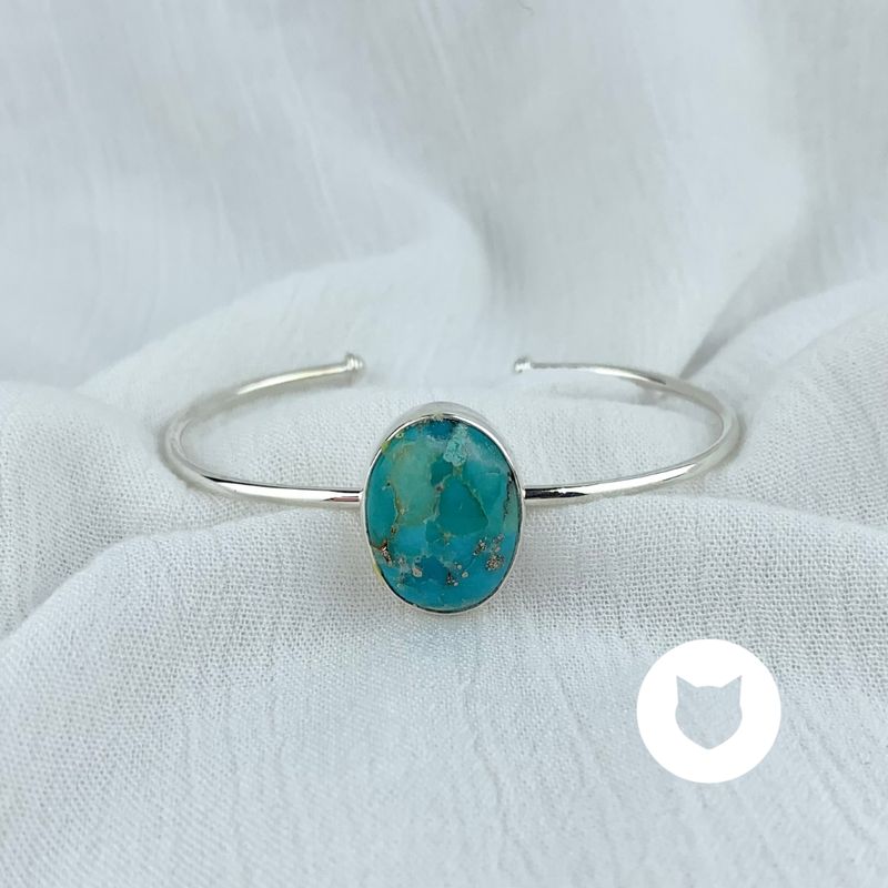 PULSERA BRAZALETE DE PLATA 925 Y TURQUESA PU1744M38