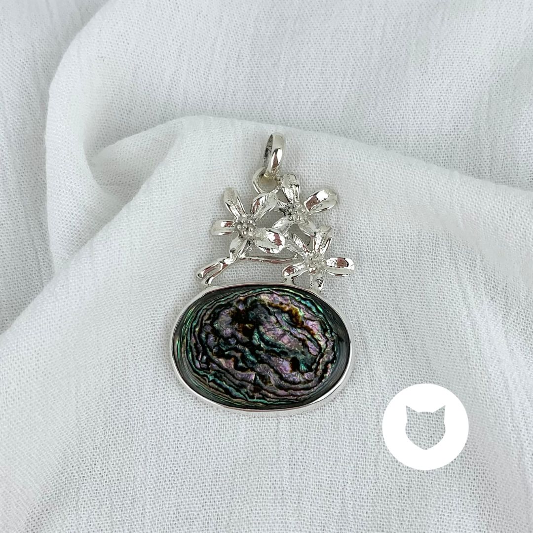 ​DIJE PLATA 925 FLORES Y ABULÓN DI0784M37