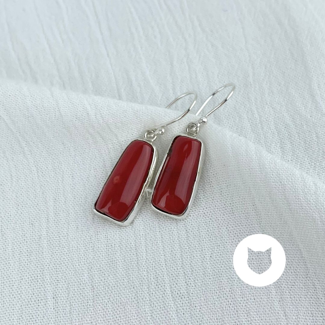 ​ARETES DE PLATA 925 Y CORAL AR2658M40