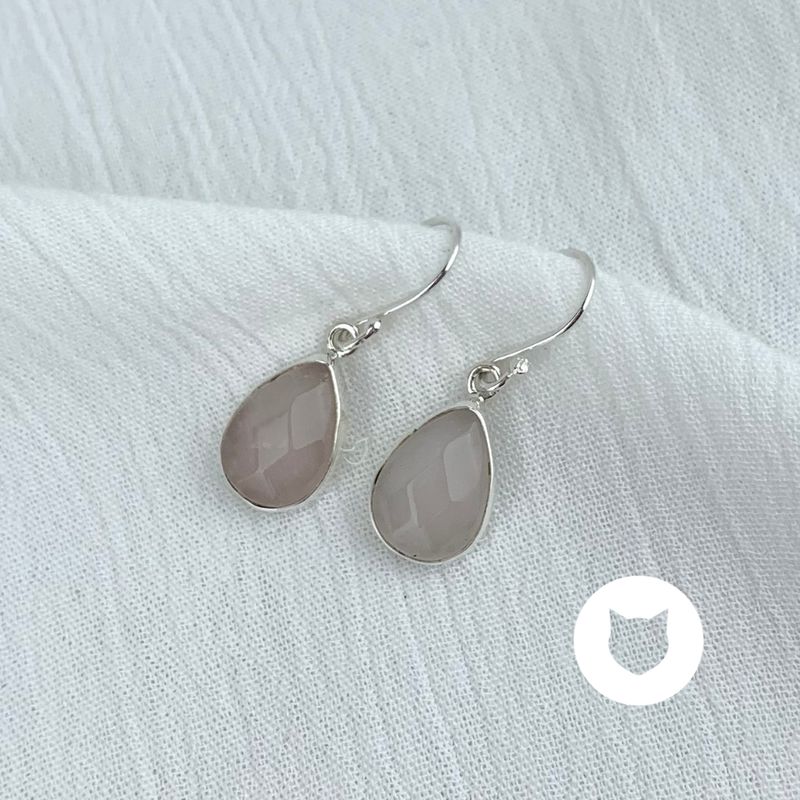 ​​ARETES DE PLATA 925 Y CUARZO ROSA AR2663M40