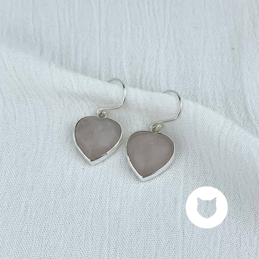 ​​ARETES DE PLATA 925 Y CUARZO ROSA AR2668M40