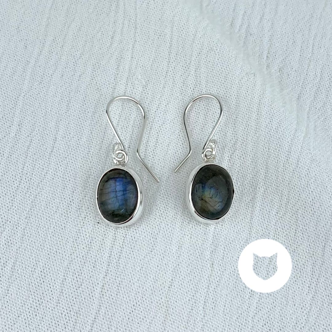 ​​ARETES DE PLATA 925 Y LABRADORITA AR2664M40