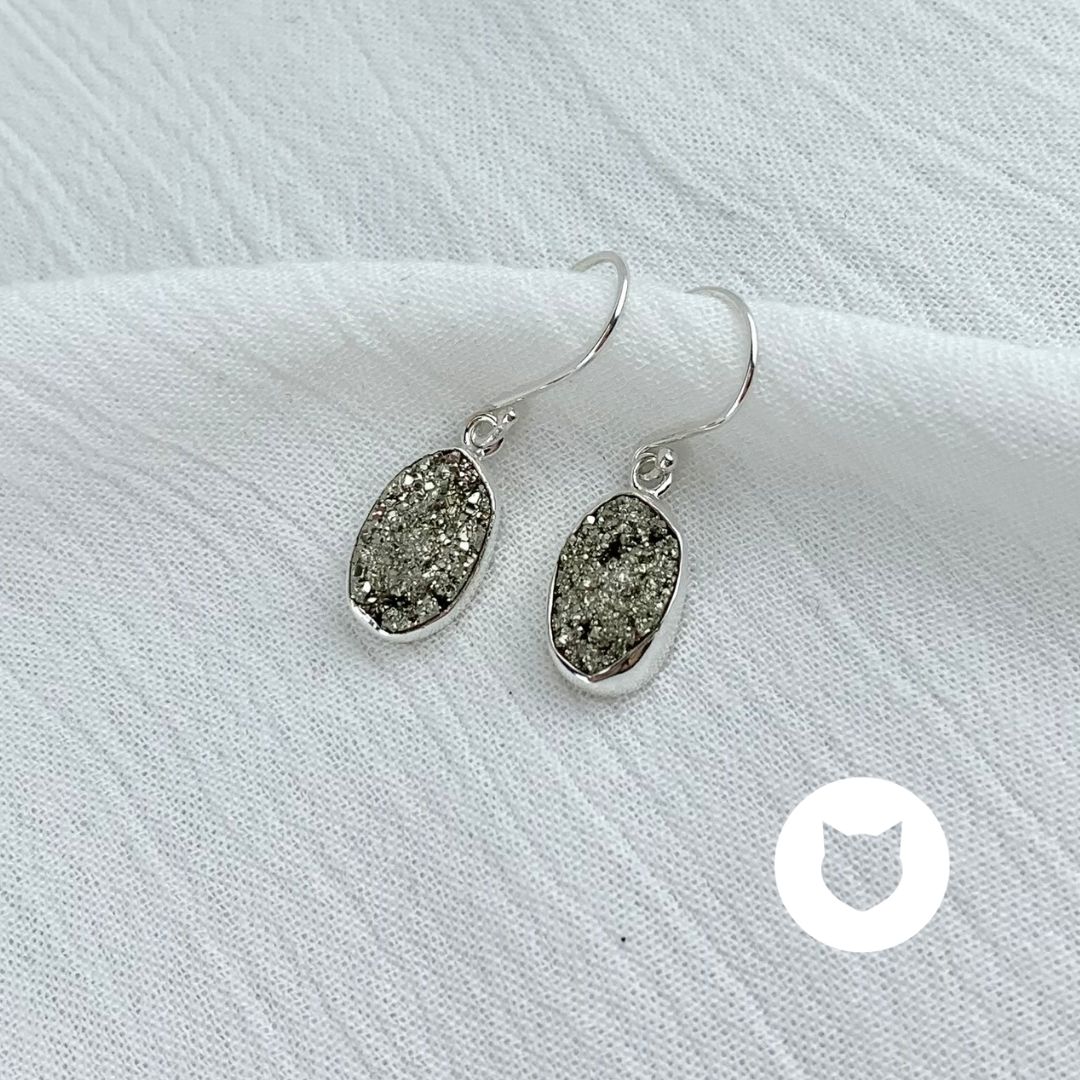 ​​ARETES DE PLATA 925 Y PIRITA AR2665M40