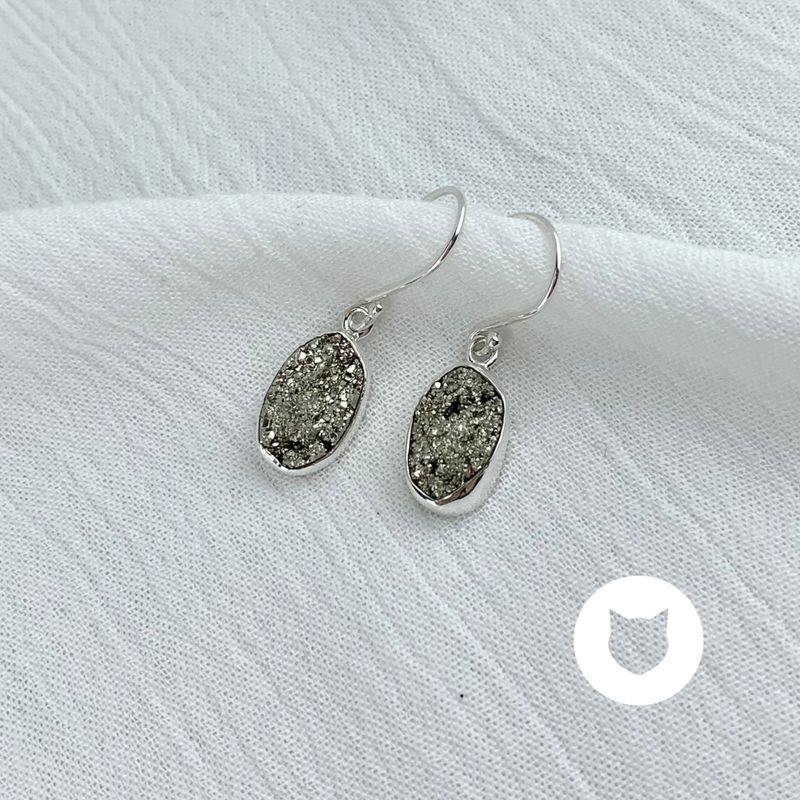 ​​ARETES DE PLATA 925 Y PIRITA AR2665M40