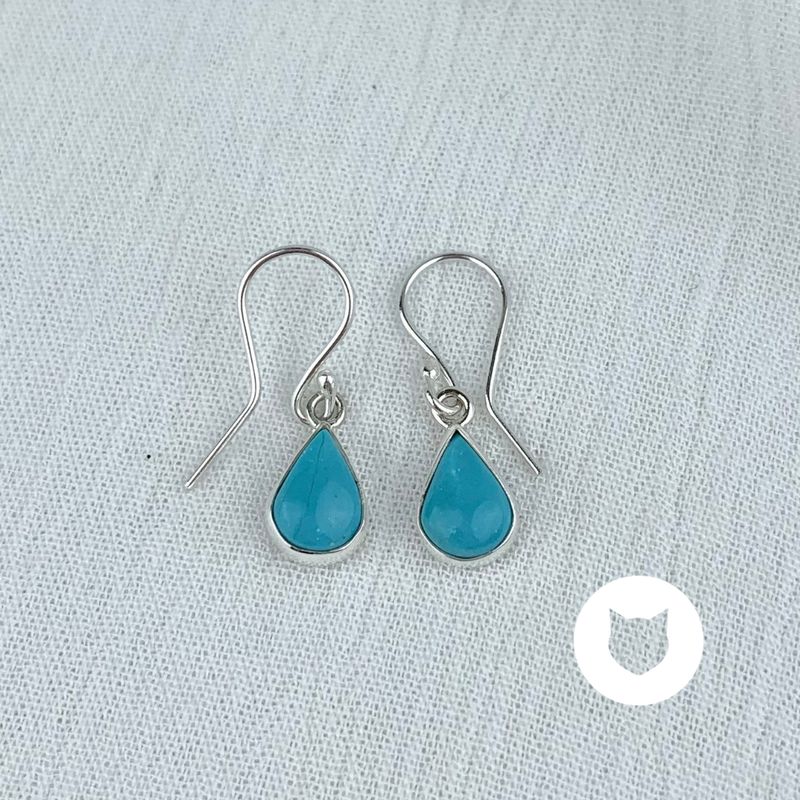 ​​ARETES DE PLATA 925 Y TURQUESA AR2667M40