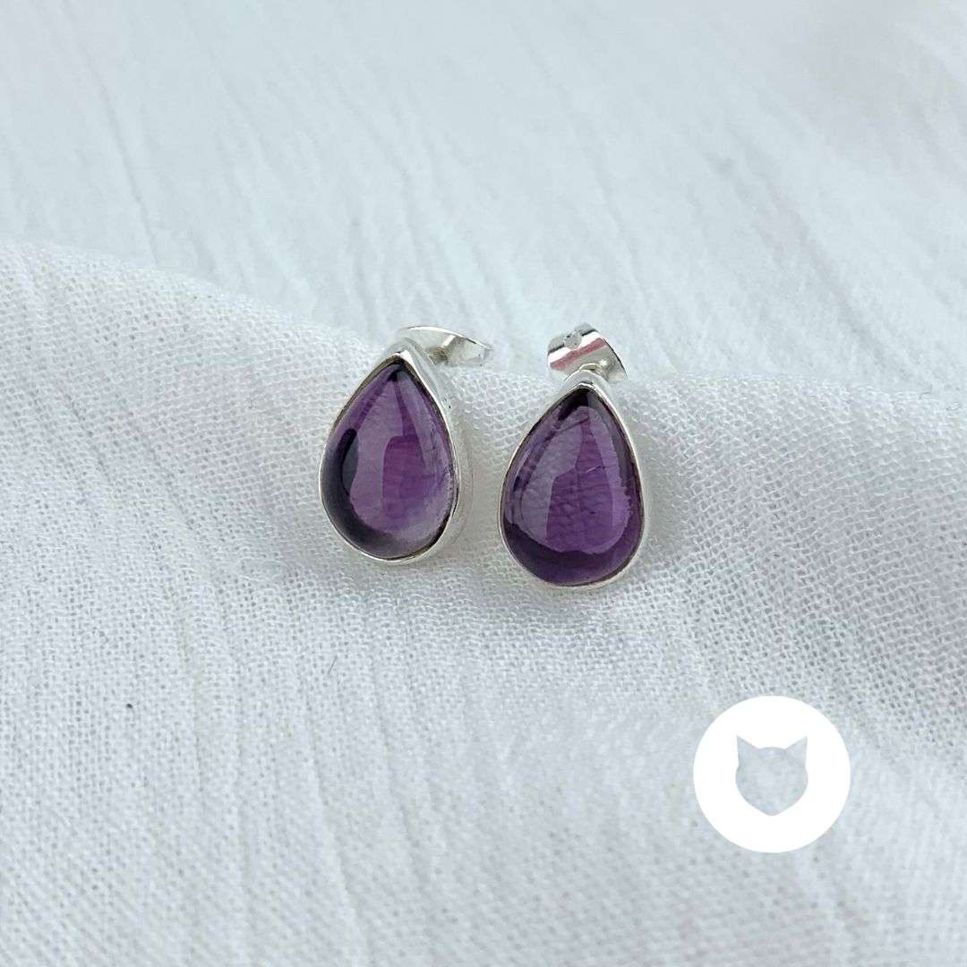 ​​ARETES DE PLATA 925 Y AMATISTA AR2669M40