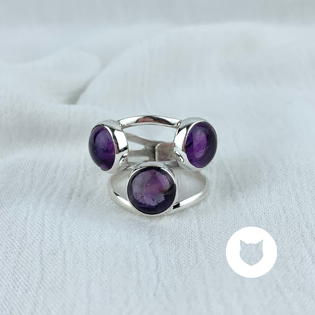 ANILLO DE PLATA 925 Y AMATISTA AN3528M40