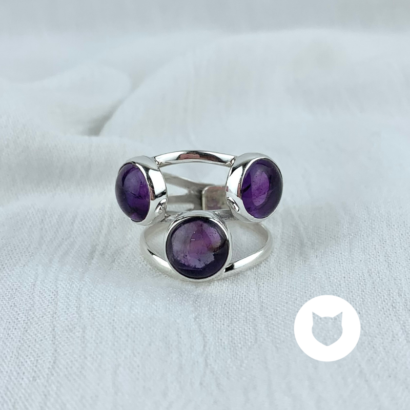 ANILLO DE PLATA 925 Y AMATISTA AN3528M40