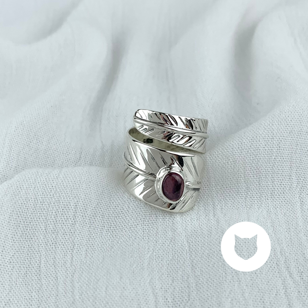 ANILLO DE PLATA 925 Y GRANATE AN3540M38