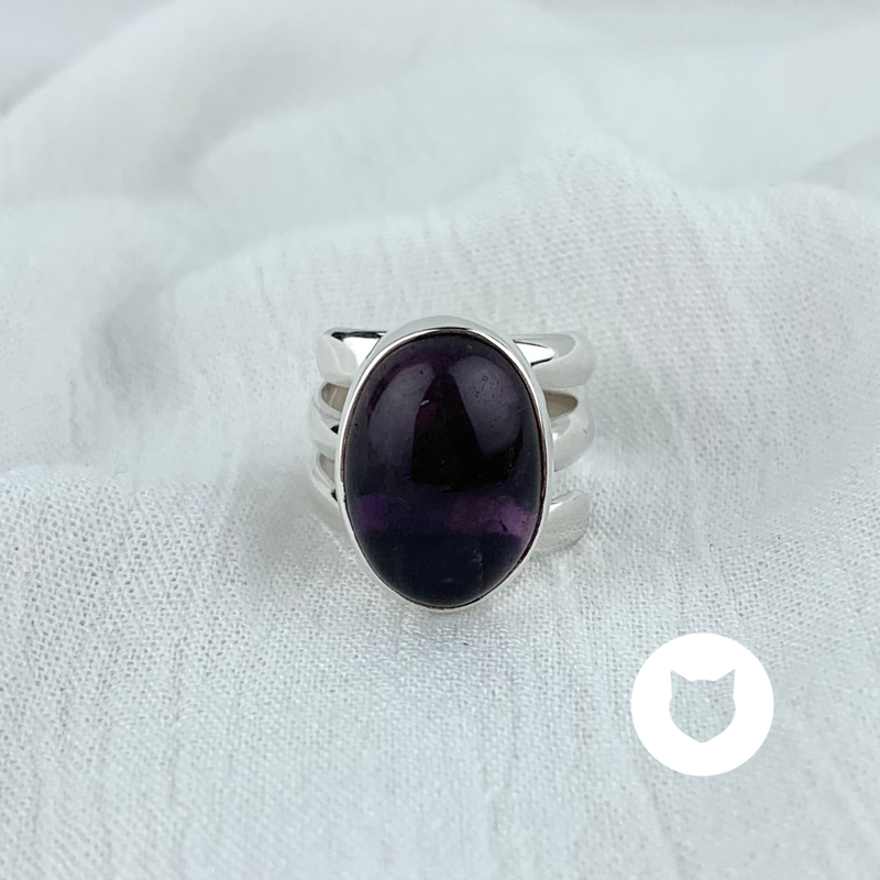 ANILLO DE PLATA 925 Y AMATISTA AN3555M37