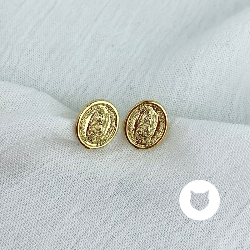 ARETES DE BRONCE VIRGEN DE GUADALUPE AR2680G34