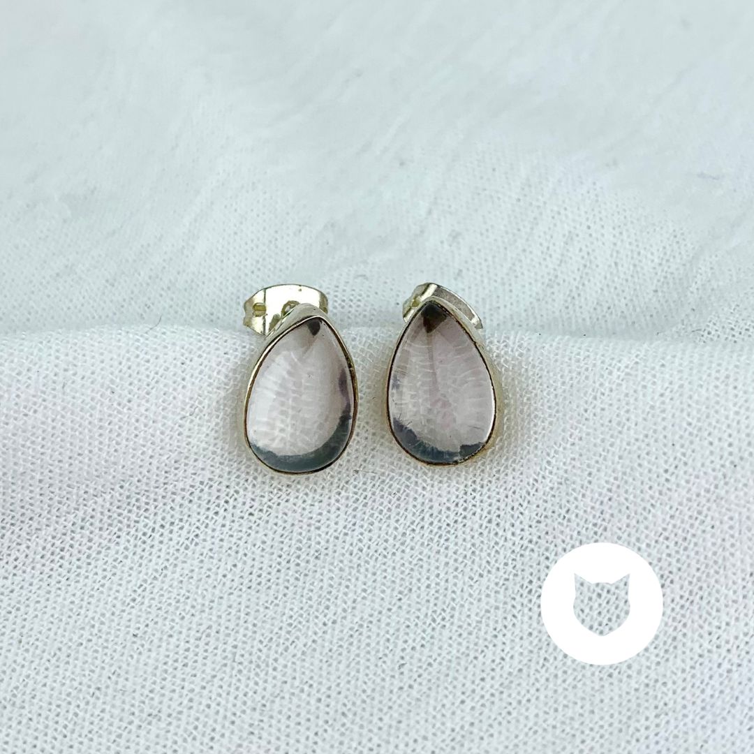 ​ARETES DE PLATA 925 Y CUARZO ROSA AR2688M34
