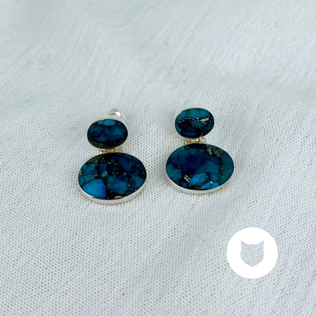 ​ARETES DE PLATA 925 Y TURQUESA AR2686M38