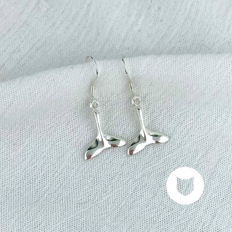 ARETES DE PLATA 925 COLA BALLENA AR2690L24