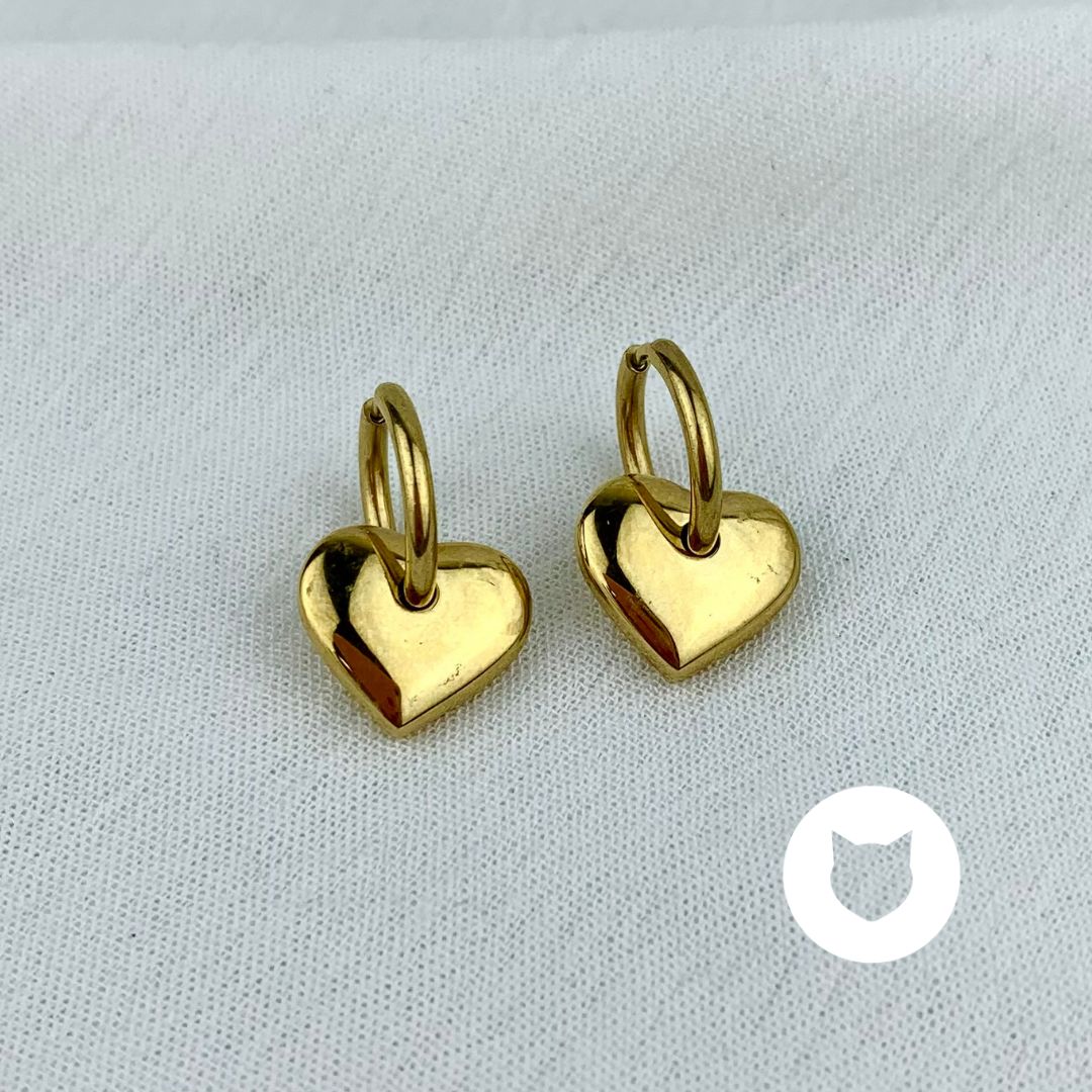 ARGOLLAS DE ACERO INOXIDABLE CORAZÓN AG1604G33