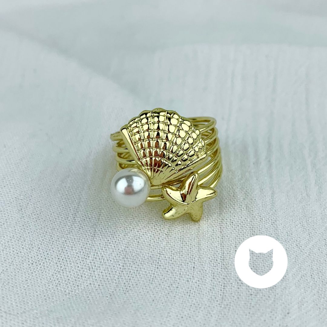 ANILLO DE BAÑO DE ORO FIGURAS MARINAS AN3568G38