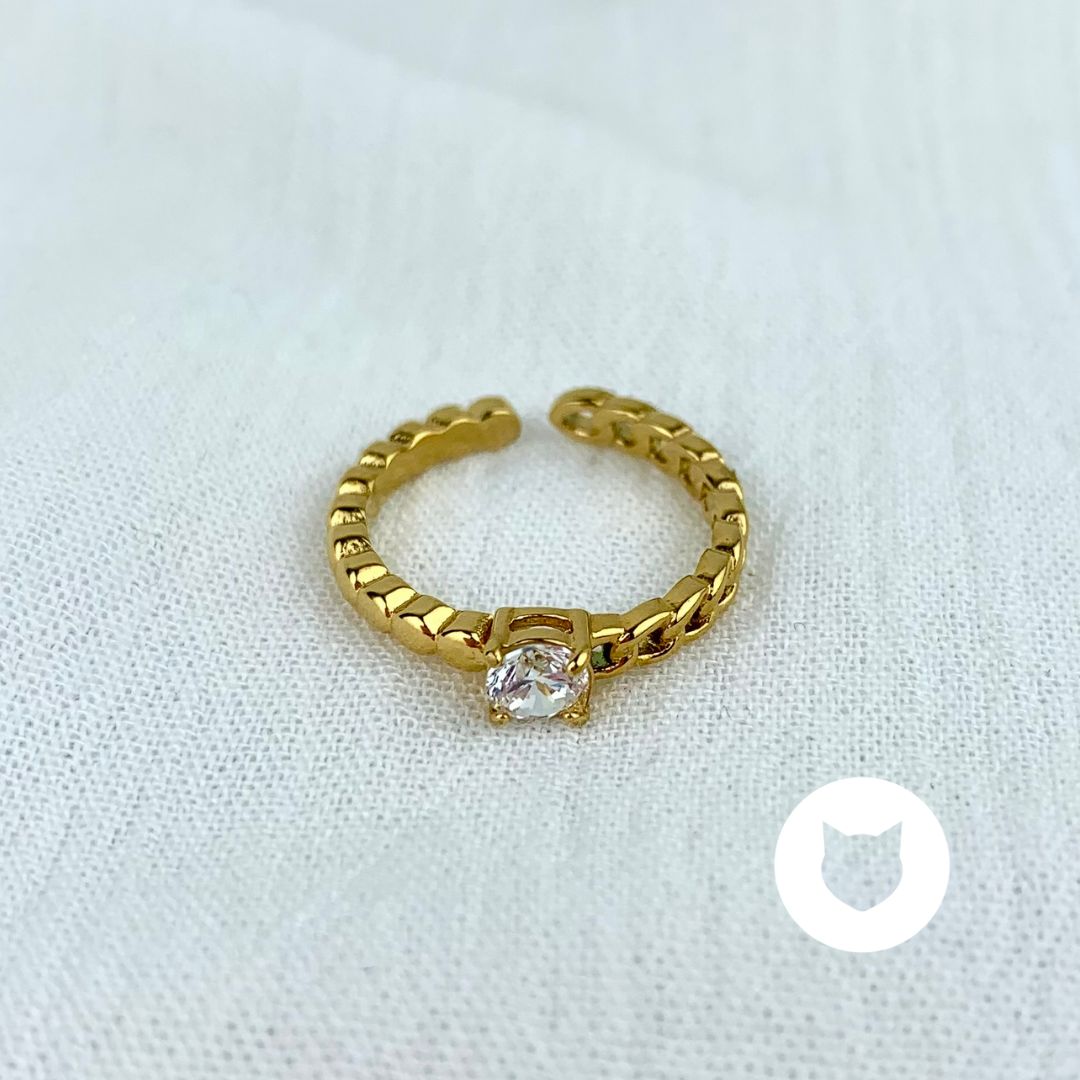 ANILLO DE BAÑO DE ORO Y CRISTAL AN3570G30