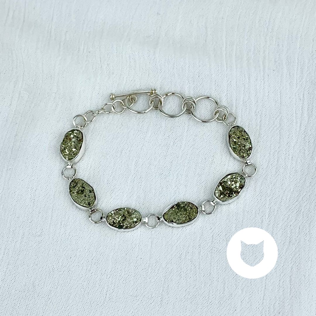 PULSERA DE PLATA 925 Y PIRITA PU1753M31