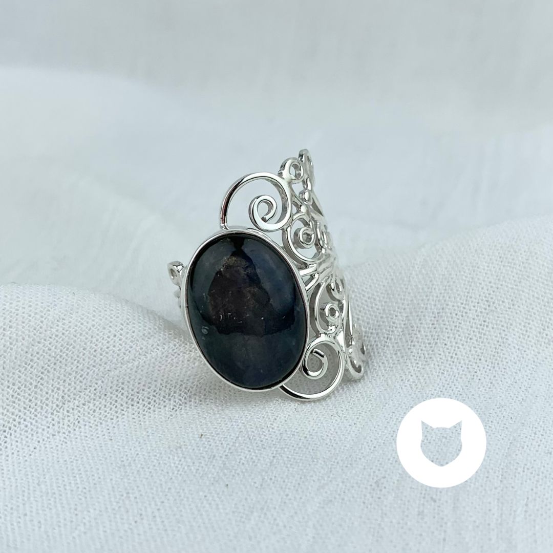 ​ANILLO DE PLATA 925 Y LABRADORITA AN3591M38