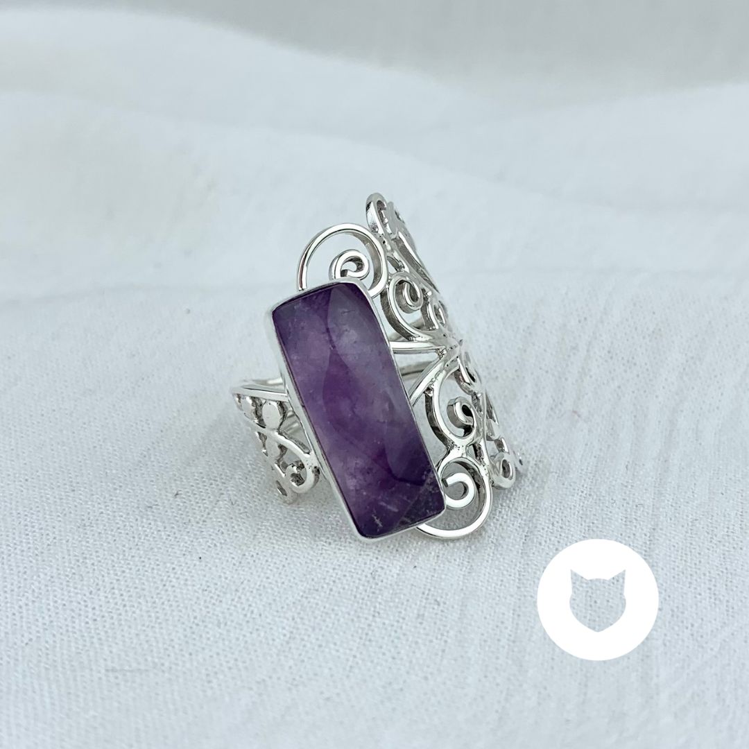 ​ANILLO DE PLATA 925 Y AMATISTA AN3592M38