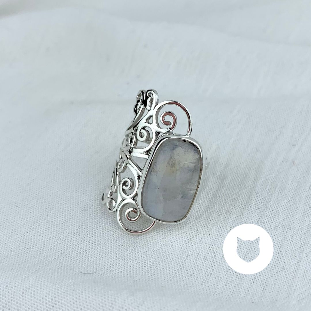​ANILLO DE PLATA 925 Y PIEDRA LUNA AN3594M38
