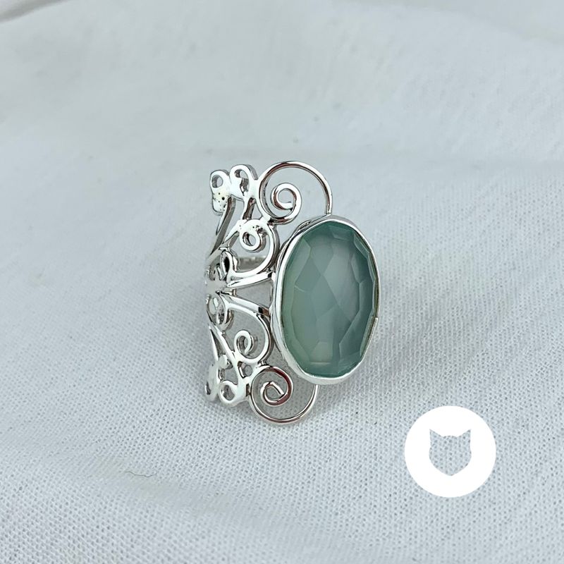 ANILLO DE PLATA 925 Y CALCEDONIA AN3595M38