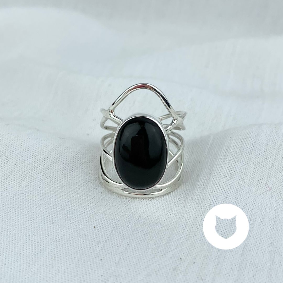 ANILLO DE PLATA 925 Y ÓNIX AN3602M39