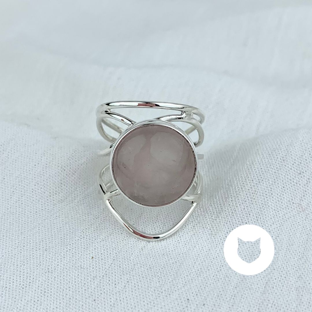 ANILLO DE PLATA 925 Y CUARZO ROSA AN3603M39