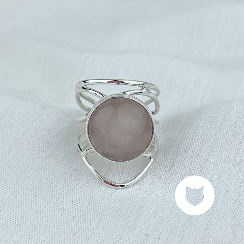 ANILLO DE PLATA 925 Y CUARZO ROSA AN3603M39