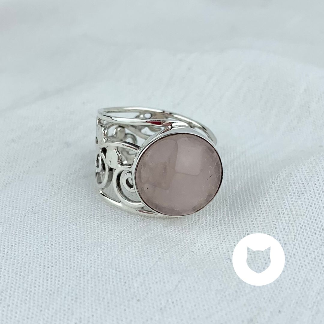 ANILLO DE PLATA 925 Y CUARZO ROSA AN3607M39