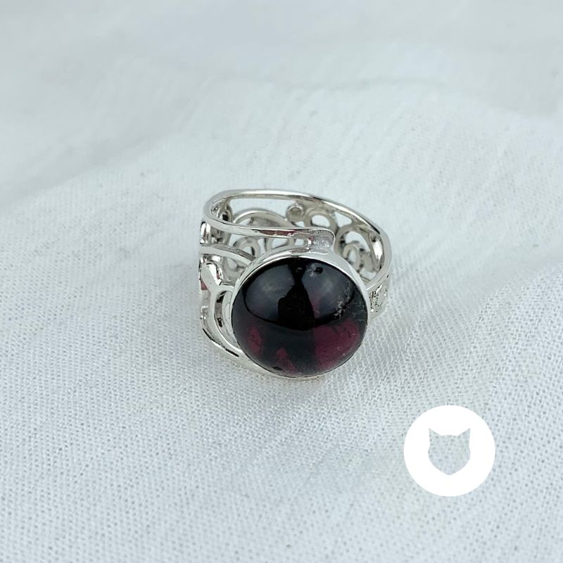 ANILLO DE PLATA 925 Y GRANATE AN3608M39